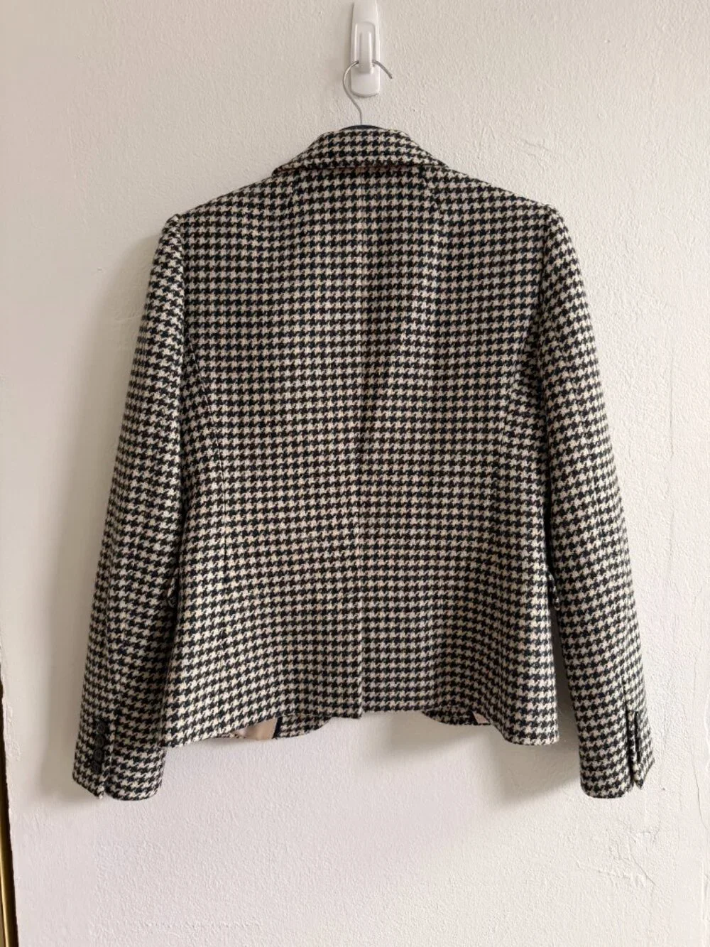 J.Crew Schoolboy Blazer Navy Cream Houndstooth - 100% Wool